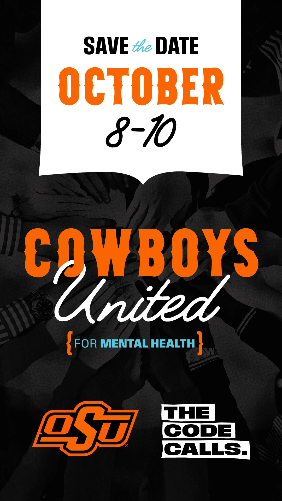 Cowboys united for mental health event poster.