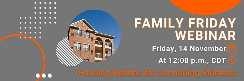 Cover image for Family Friday Webinar: Housing Options for Continuing Students